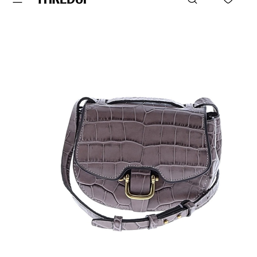 J. Crew Croc-Embossed Purple Crossbody Bag